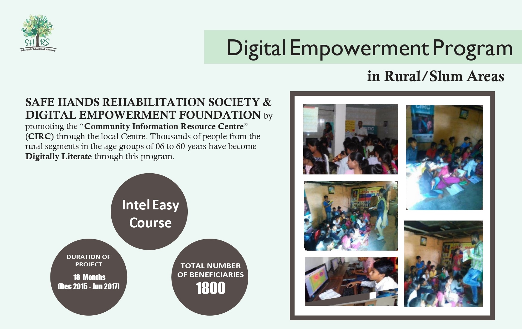 Map and addresses of SHRS reach and area of work
